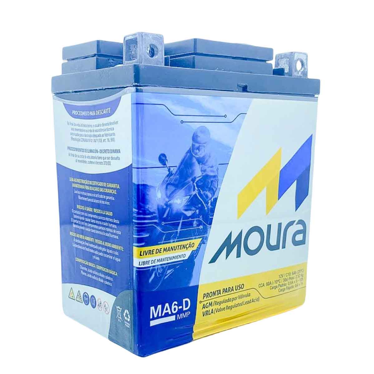 Bateria Moura MA6-D 12V Selada VRLA para Moto