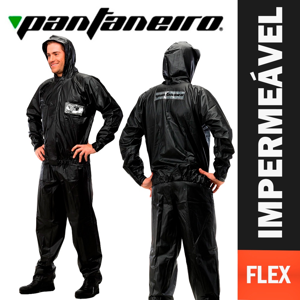 Conjunto Capa de Chuva Pantaneiro Impermeável com Refletivo
