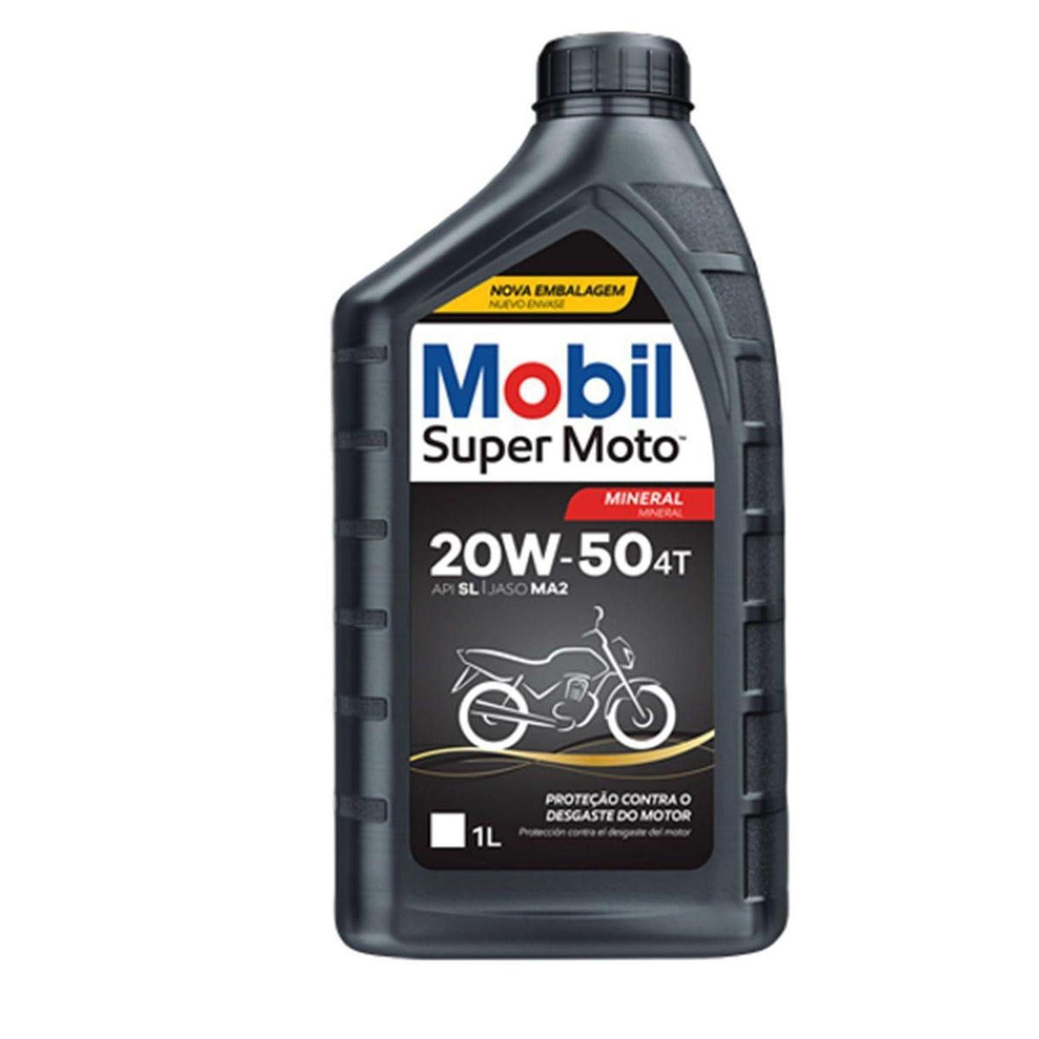 Óleo Lubrificante Mobil Super Moto 4T 20W50 Mineral 1L